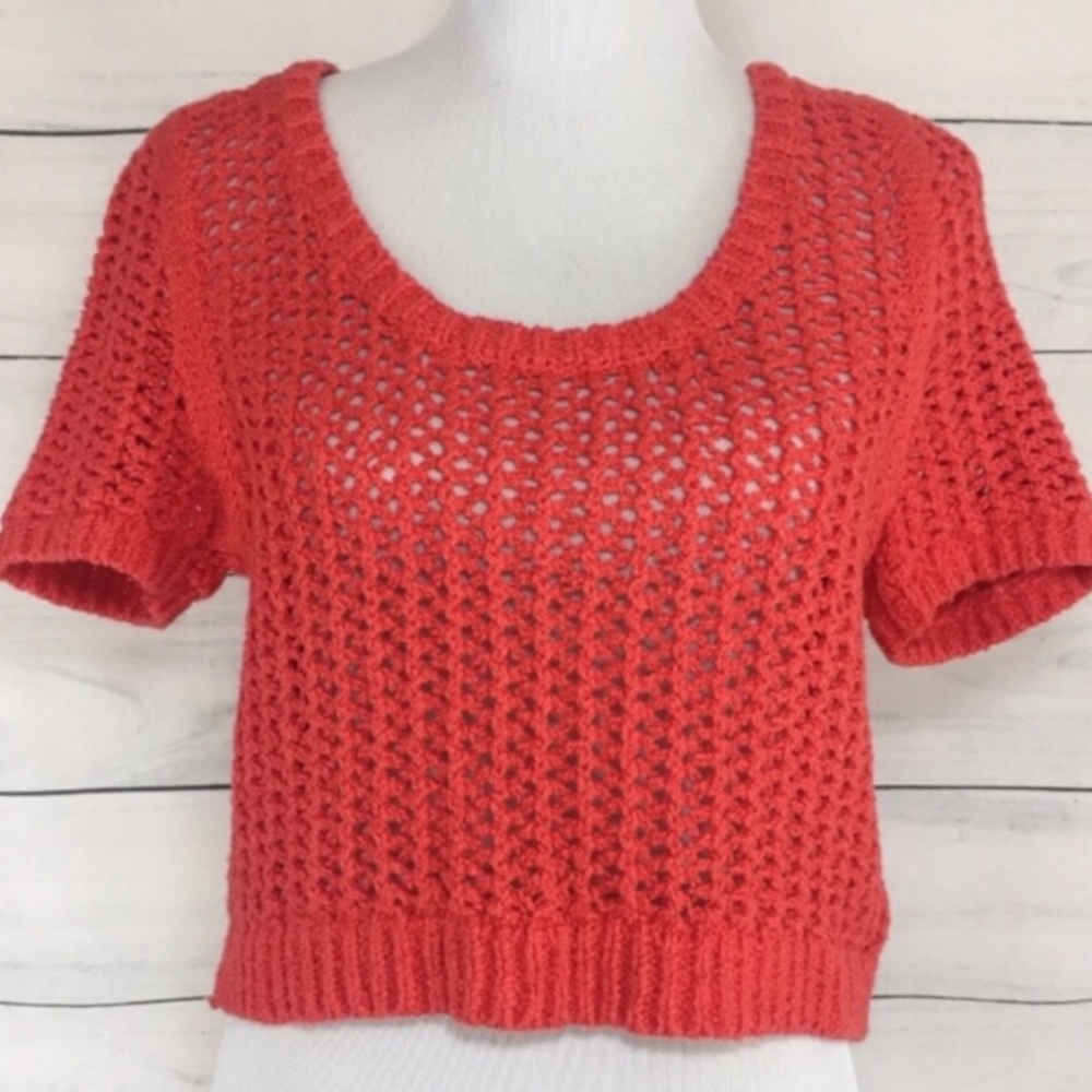 Free People Cropped Knit Sweater Top